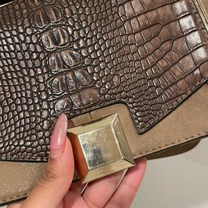 Faux Croc Leather Crossbody Bag